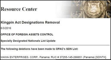 Estados Unidos retira de la Lista Clinton a empresa de la Zona Libre