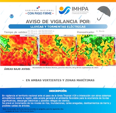 Onda tropical 29: extienden aviso de vigilancia hasta el martes 9 de septiembre