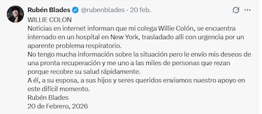 Muere Willie Colón, emblemático músico e intérprete de íconos de la salsa como ‘Idilio’