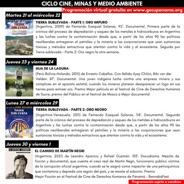 Sala Virtual del Cine Universitario presenta ciclo sobre minas y medio ambiente