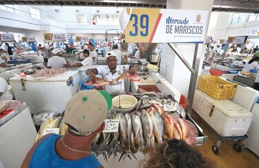 Es obligatorio uso de mascarilla en el Mercado del Marisco