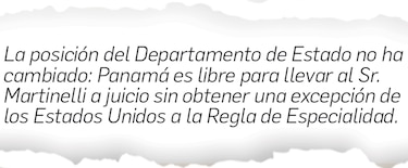 Principio de especialidad no aplica a Ricardo Martinelli: Estados Unidos
