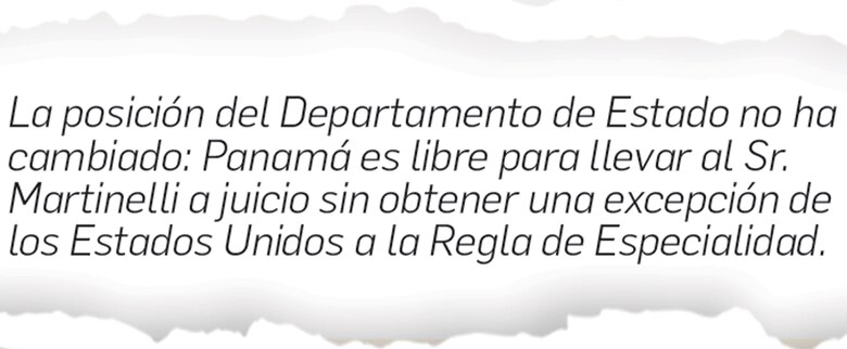 Principio de especialidad no aplica a Ricardo Martinelli: Estados Unidos