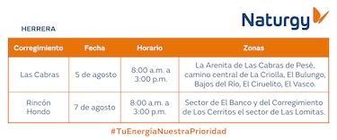 Trabajos de mantenimiento en la red eléctrica del 3 al 9 de agosto de 2026
