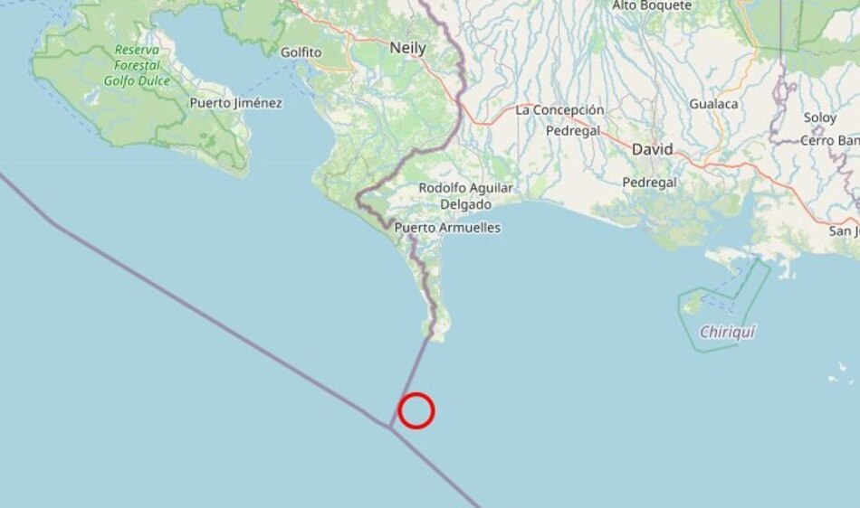 Sismo de 5.3 sacude el sur de Puerto Armuelles, Chiriquí