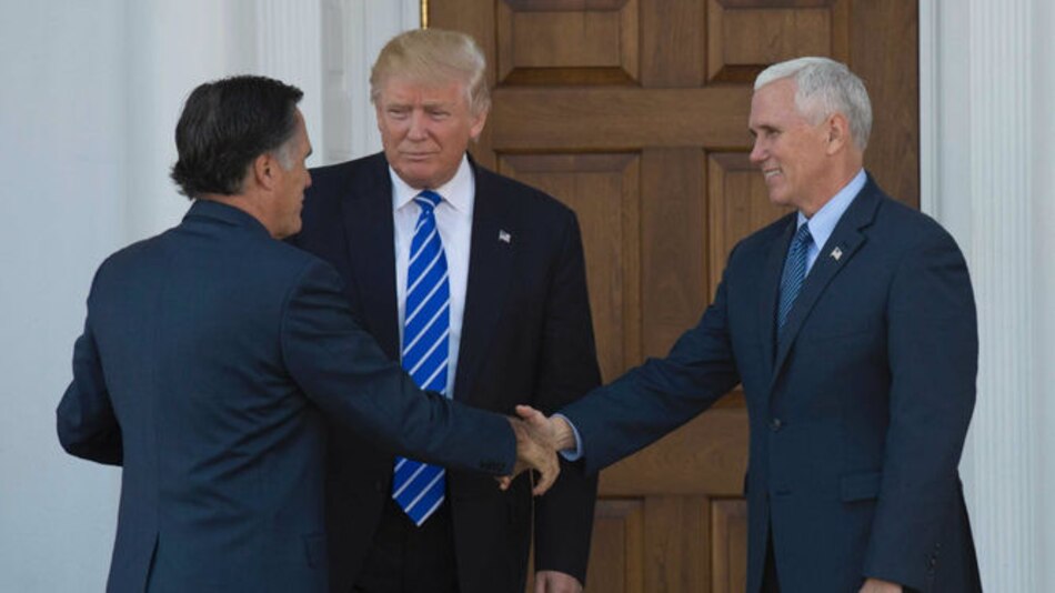 Donald Trump recibe a Mitt Romney en Nueva Jersey