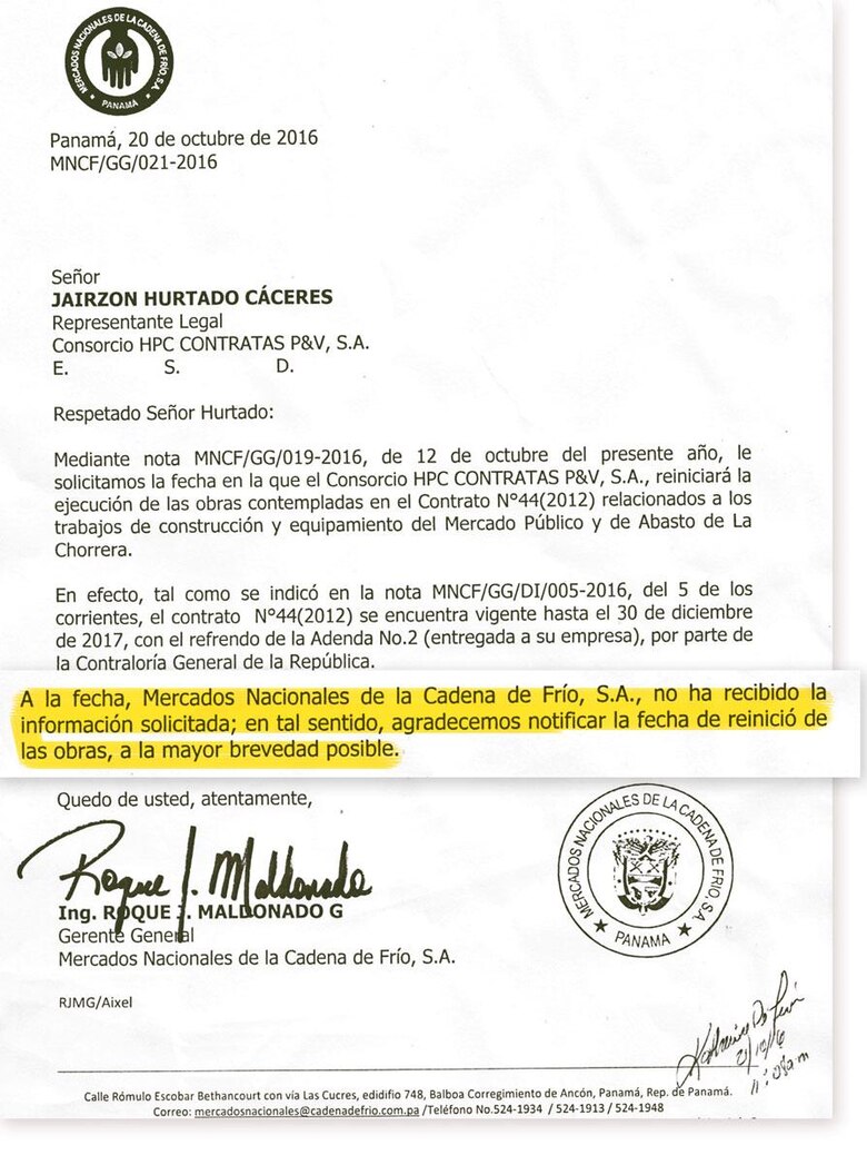 Mercados atrasados por HPC– Contratas