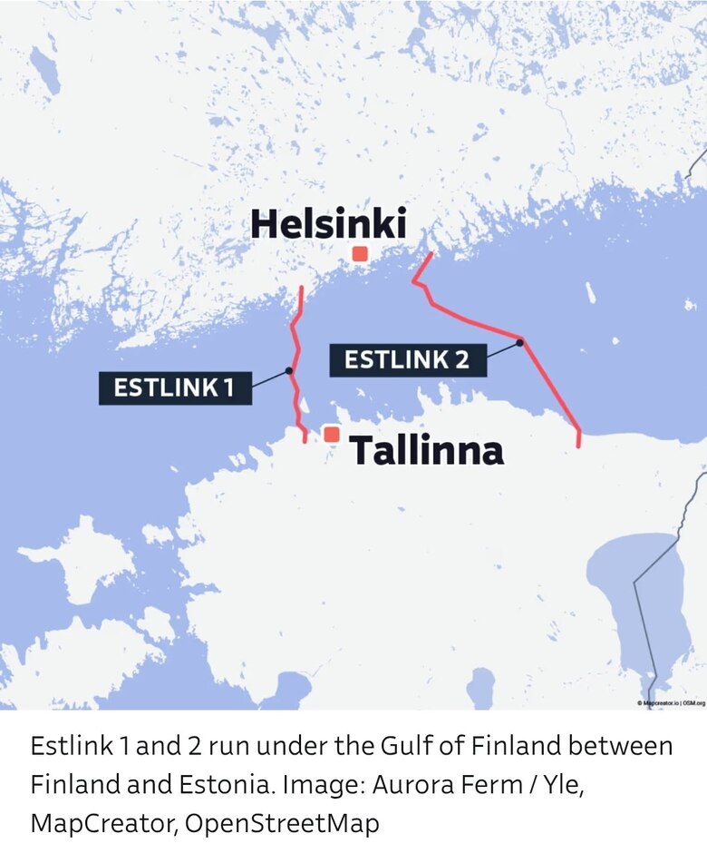 Finlandia y Estonia investigan interrupción de funcionamiento en cable eléctrico submarino