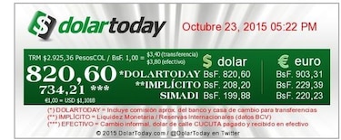 Banco Central de Venezuela demanda en EU a sitio web del dólar negro