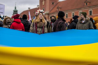 Manifestaciones en Varsovia y Madrid por la paz en Ucrania