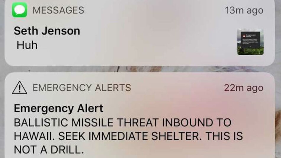 Falsa alerta en Hawái sobre la llegada inminente de un misil balístico