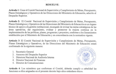 Meduca crea comité para supervisar el gasto público y el cumplimiento de metas