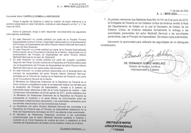Martinelli pide la nulidad del juicio de Odebrecht utilizando una nota que la Cancillería le entregó cuando se estrenó el gobierno de Mulino