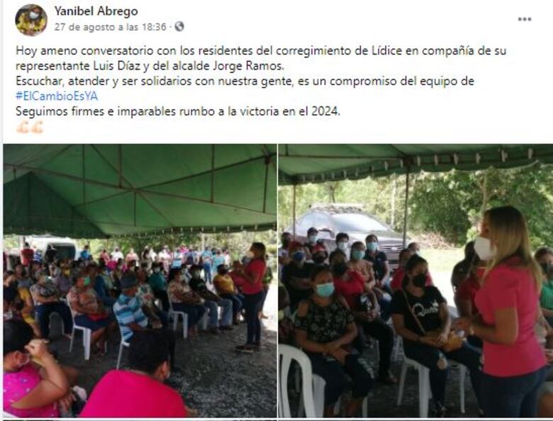 Yanibel Ábrego,  funcionarios a su servicio y de su familia