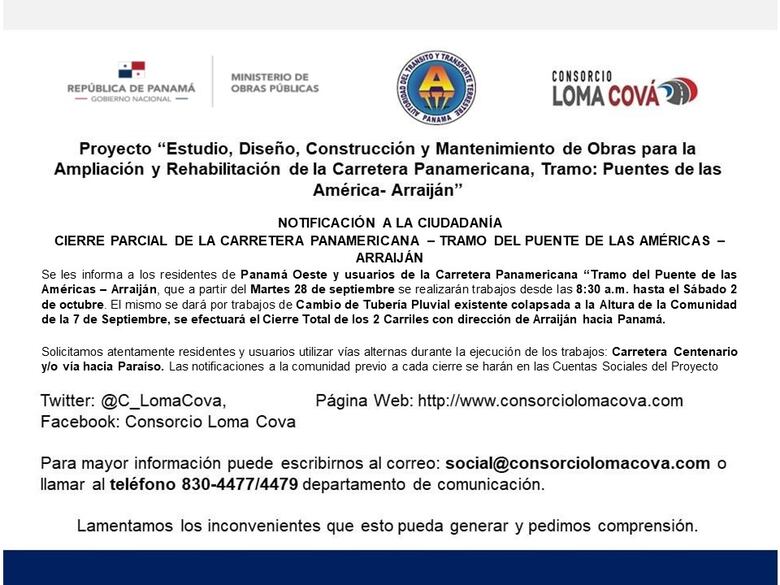 Tras hundimiento, un carril de la vía Panamericana, en Loma Cová, fue cerrado
