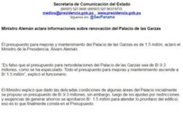 Ministro Álvaro Alemán admite que pidió $9.3 millones