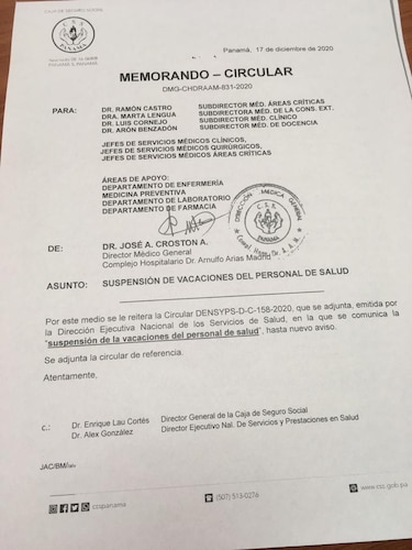 Suspenden vacaciones del personal de salud de la CSS