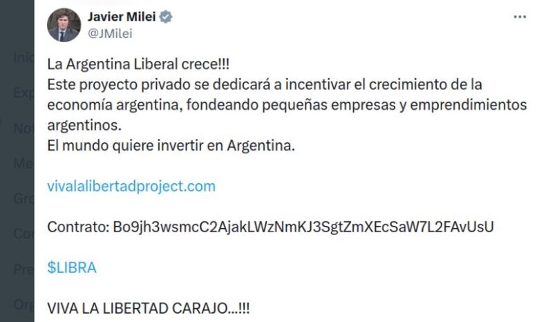 Milei se excusa por haber promocionado una criptomoneda vinculada con posibles estafas