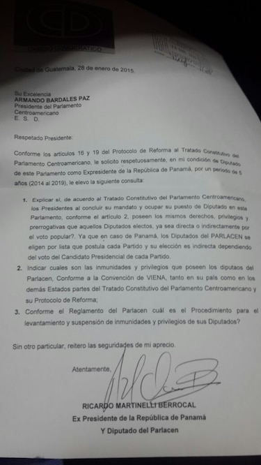 Martinelli pregunta al Parlacen cuáles son sus inmunidades y privilegios