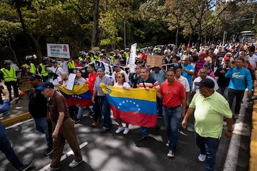 Empleados venezolanos protestan contra los ‘salarios de hambre’ y exigen ingresos ‘dignos’