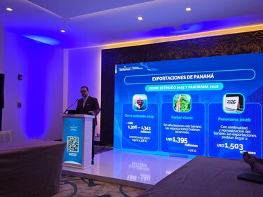 Las exportaciones panameñas cerrarán 2025 en $1,343 millones y esperan superar los $1,500 millones en ventas en 2026