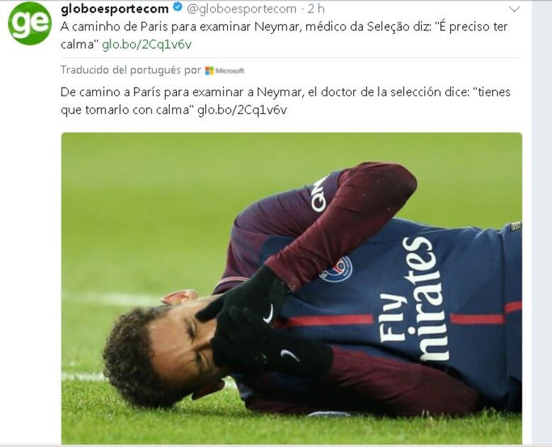 La 'operación remontada' del PSG comienza en el tobillo de Neymar