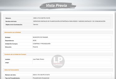 Panamá Compra anuncia la contratación de servicios de comunicación en la Alcaldía, por casi $200 mil; Fábrega le resta importancia