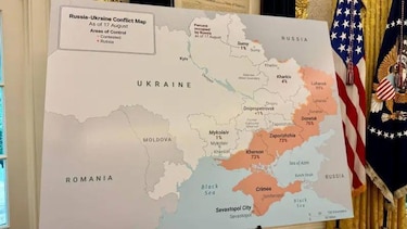 El papel crucial que juega un mapa de la guerra de Ucrania en la visión de Trump sobre el conflicto