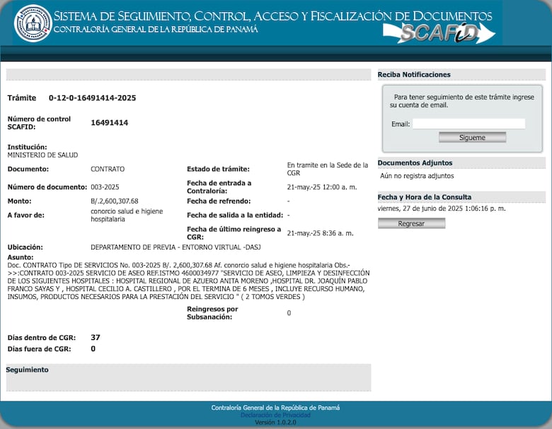 Los contratos con Hombres de Blanco no tienen refrendo, pero el Minsa se prepara para pagarle $5.4 millones