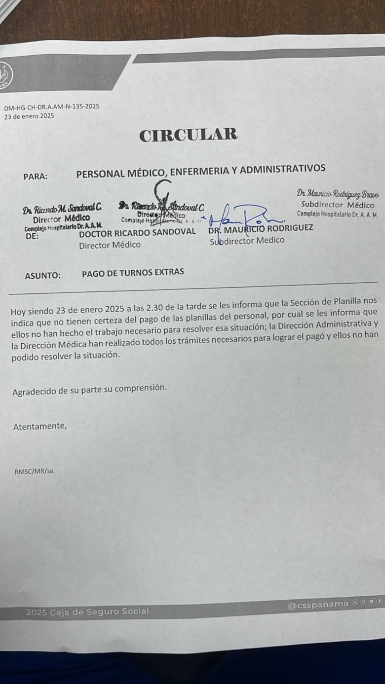 Complejo Hospitalario: ¿cuándo se pagarán los turnos extras al personal de salud?