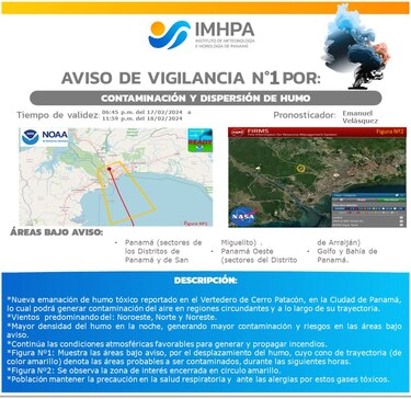 Aviso de vigilancia: humo tóxico por incendio en el relleno sanitario de cerro Patacón