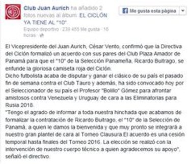 Panameño Ricardo Buitrago jugará en Perú con el Juan Aurich