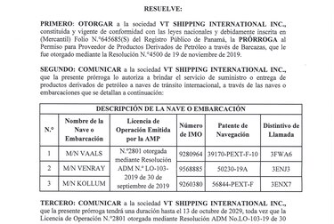 Secretaría de Energía renueva permiso de operación a una empresa marítima investigada por el Ministerio Público y la DGI