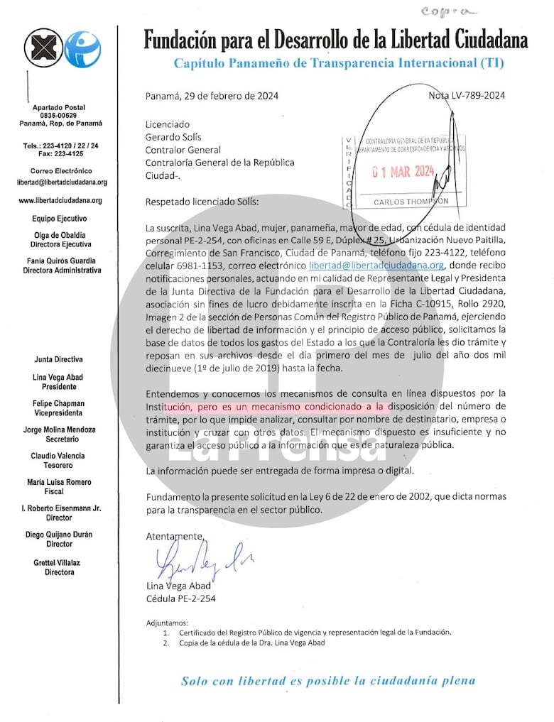 La Contraloría General niega información sobre los pagos del Estado