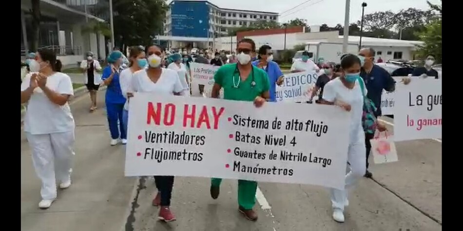 Protestan por escasez de equipos de seguridad en el hospital Rafael Hernández de David