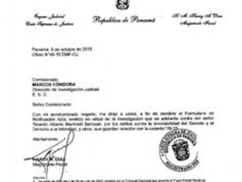 Fiscal acusa a expresidente Ricardo Martinelli por pinchazos