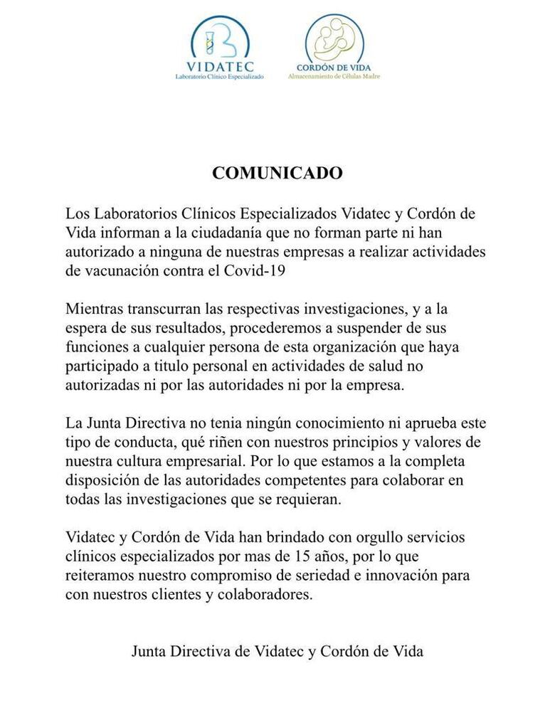 Cortizo cataloga de ‘tontas y brutas’ a quienes se vacunan en centros clandestinos; Vidatec y Cordón de Vida separan del cargo a la gerente