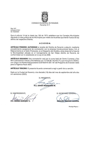 Dan luz verde a contratos directos para mejoras a la Casa de la Municipalidad