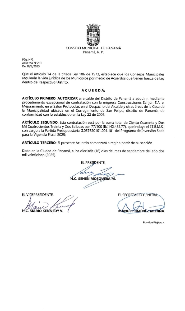 Dan luz verde a contratos directos para mejoras a la Casa de la Municipalidad