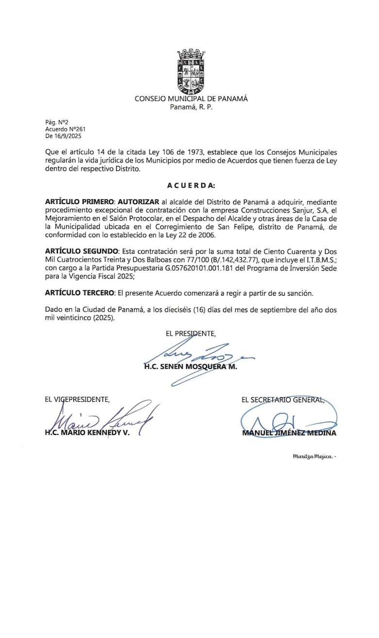 Dan luz verde a contratos directos para mejoras a la Casa de la Municipalidad