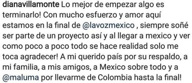 Diana Villamonte, a la final de 'La Voz… México'