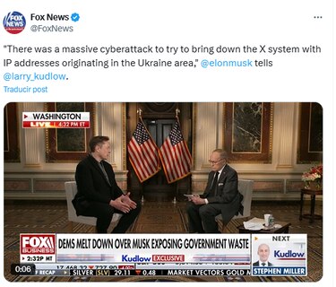 Elon Musk asegura que los ciberataques a la red social X provienen de Ucrania