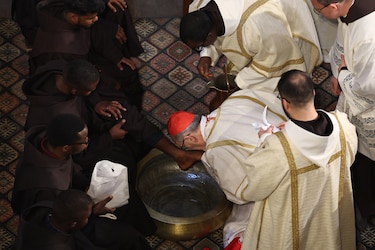 Así se vivió en Jerusalén el lavatorio de los pies durante el Jueves Santo