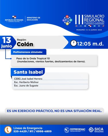 Simulacro regional de respuesta a desastres no afectará jornada laboral ni educativa