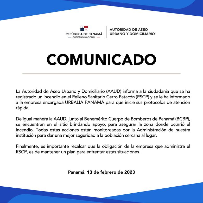 Se registra incendio en relleno de Cerro Patacón, bomberos intensifican labores de extinción