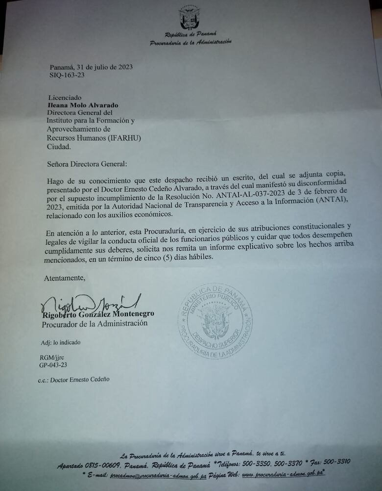 Ifarhu calla: no dice quiénes son sus beneficiarios