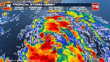 El gobernador de Florida advierte que la tormenta tropical Debby dejará graves inundaciones en el estado
