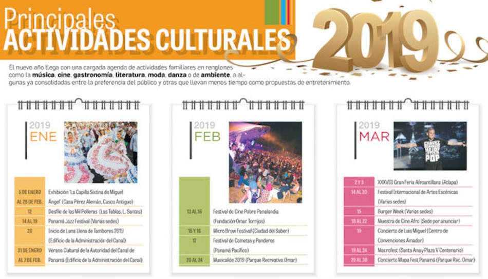 Cartelera de eventos 2019