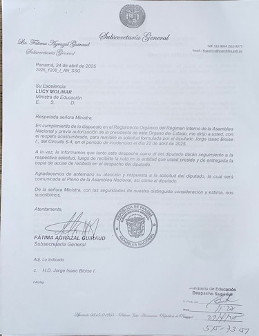 Meduca ignora solicitud de Asamblea sobre ERCE mientras promete resultados en junio