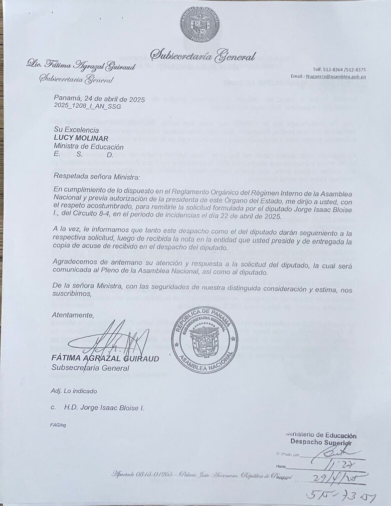 Meduca ignora solicitud de Asamblea sobre ERCE mientras promete resultados en junio